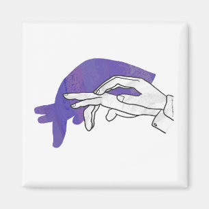 Hand Silhouette Anteater Purple Magnet