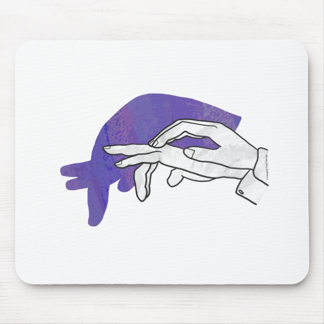 Hand Silhouette Anteater Purple Mouse Pad (Front)