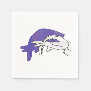 Hand Silhouette Anteater Purple Napkin