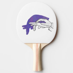 Hand Silhouette Anteater Purple Ping Pong Paddle