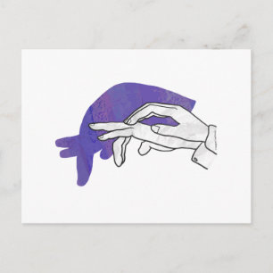 Hand Silhouette Anteater Purple Postcard