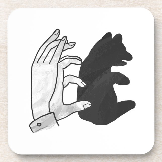 Hand Silhouette Bear Cub Coaster (Front)