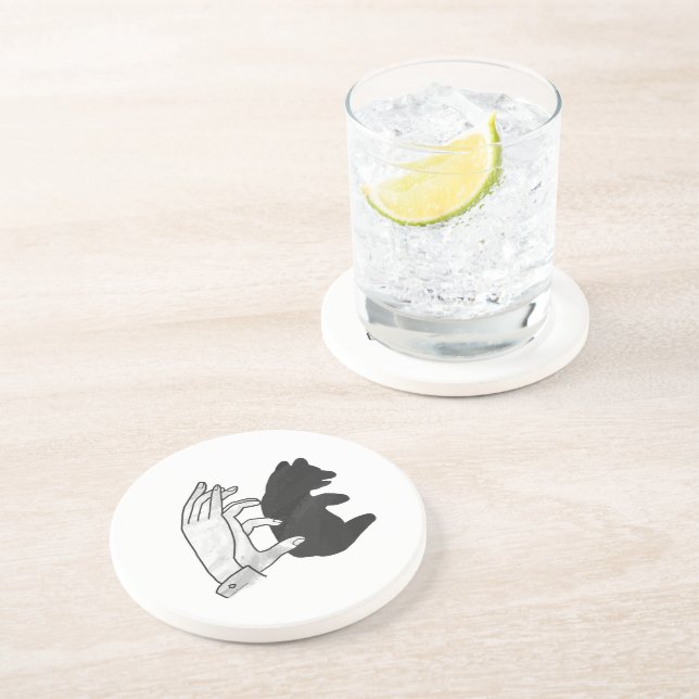 Hand Silhouette Bear Cub Coaster (Side)