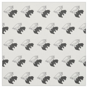 Hand Silhouette Bear Cub Fabric