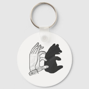 Hand Silhouette Bear Cub Key Ring