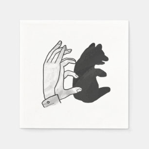 Hand Silhouette Bear Cub Napkin