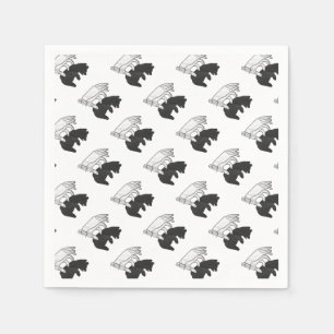 Hand Silhouette Bear Cub Napkin