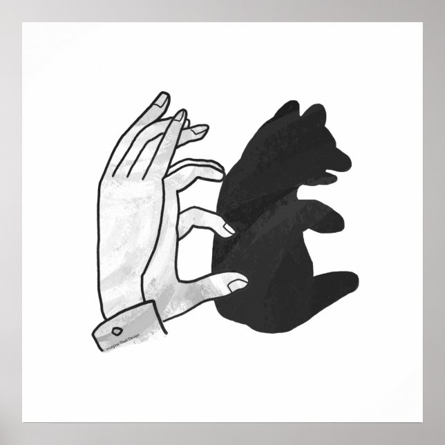 Hand Silhouette Bear Cub Poster (Front)