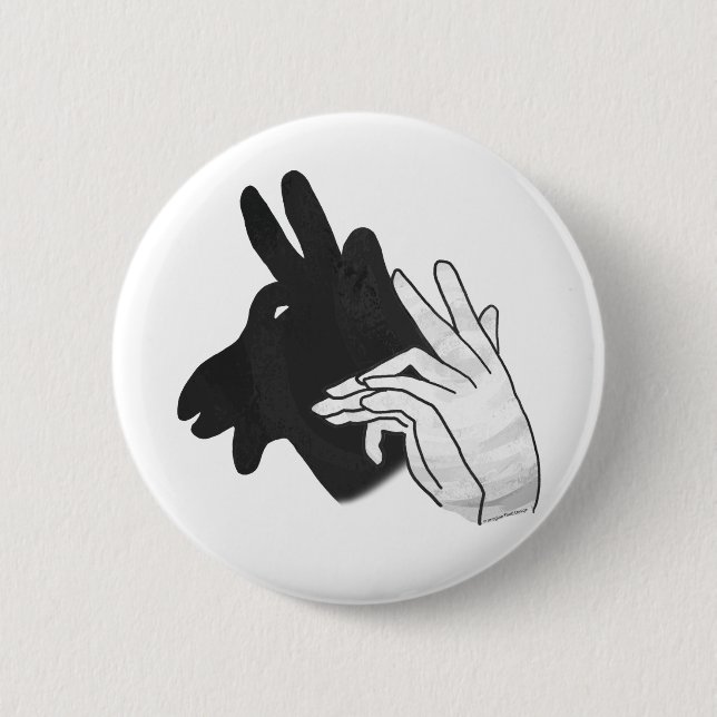 Hand Silhouette Billy Goat 6 Cm Round Badge (Front)