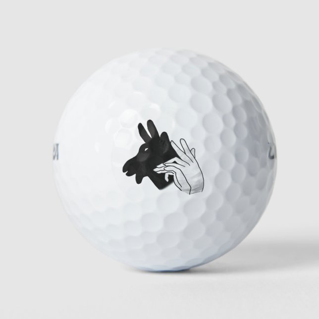 Hand Silhouette Billy Goat Grey Golf Balls (Front)