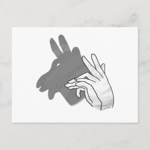 Hand Silhouette Billy Goat Grey Postcard