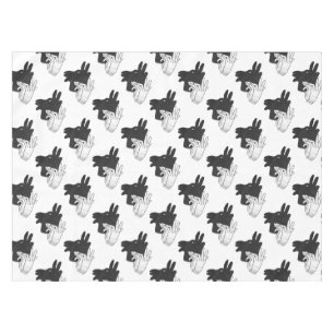Hand Silhouette Billy Goat Grey Tablecloth