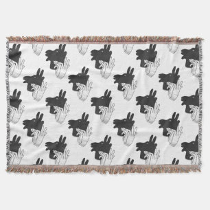 Hand Silhouette Billy Goat Grey Throw Blanket