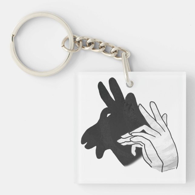 Hand Silhouette Billy Goat Key Ring (Front)