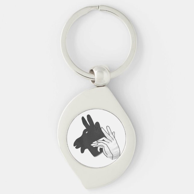 Hand Silhouette Billy Goat Key Ring (Front)