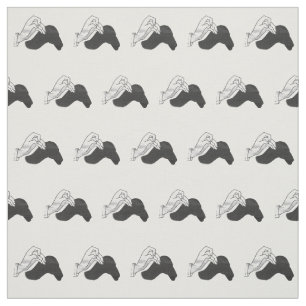 Hand Silhouette Camel Fabric