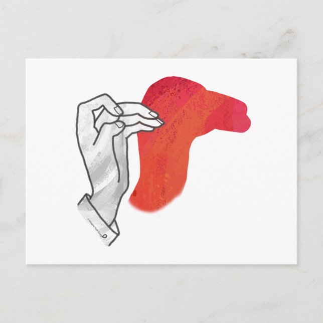 Hand Silhouette Camel Red Postcard (Front)