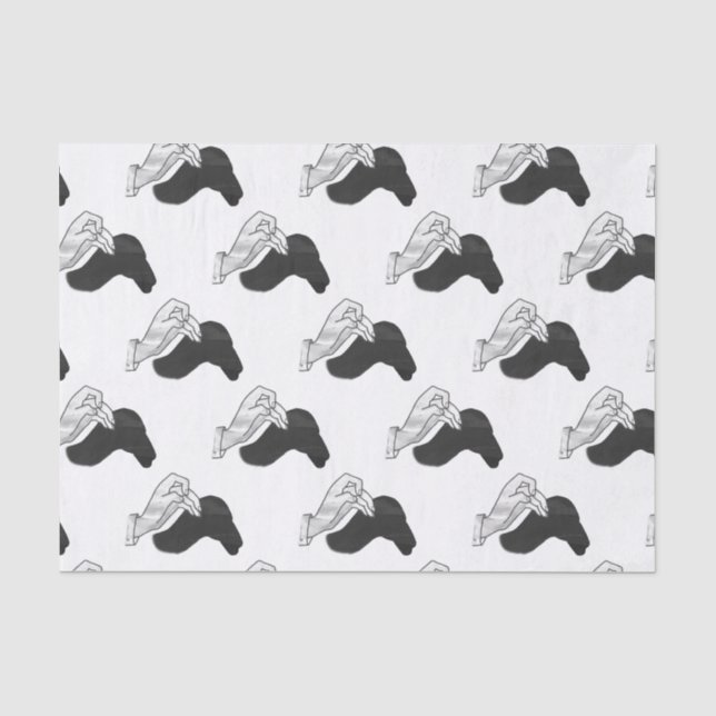 Hand Silhouette Camel Tissue Paper (Front)
