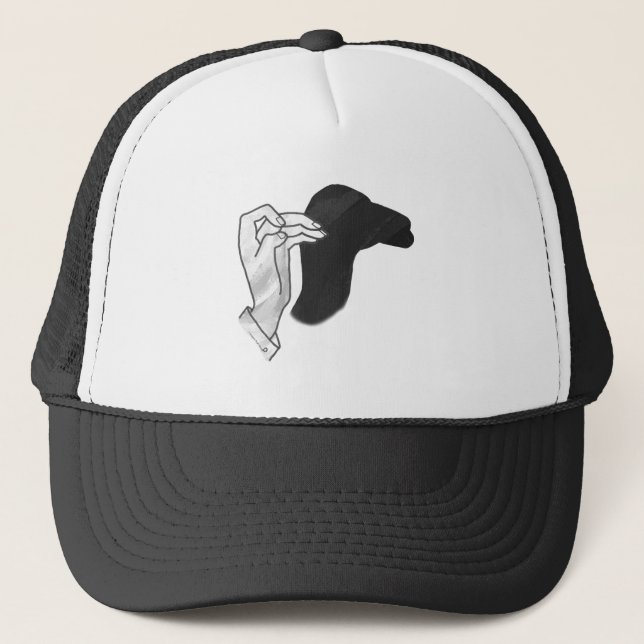 Hand Silhouette Camel Trucker Hat (Front)