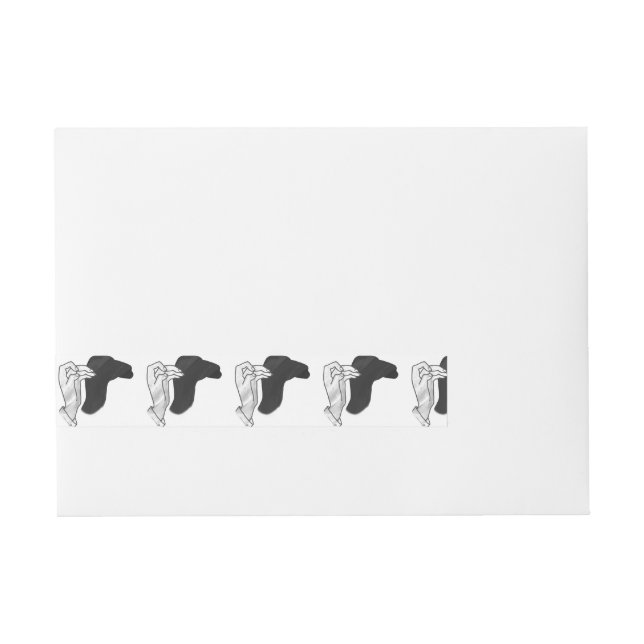 Hand Silhouette Camel Wraparound Address Label (Front)