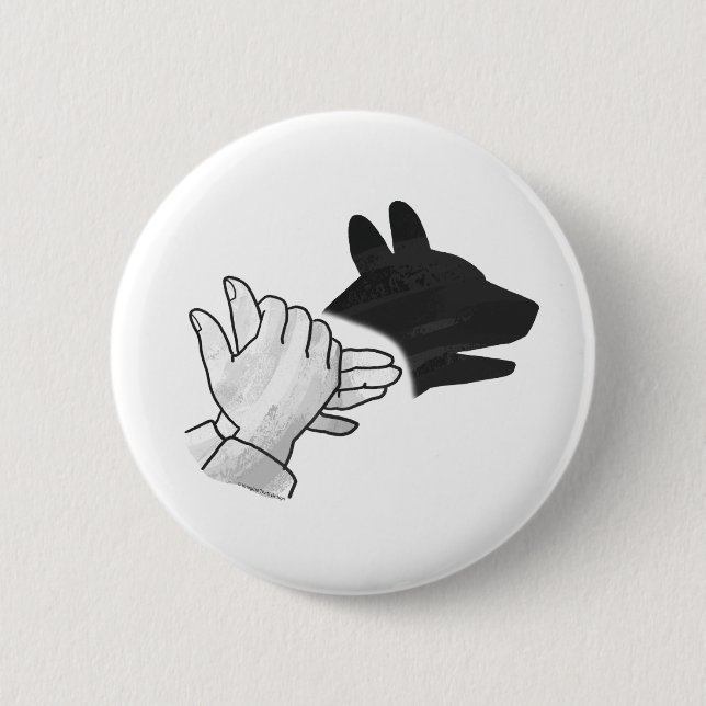 Hand Silhouette Dog 6 Cm Round Badge (Front)