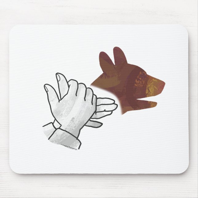Hand Silhouette Dog Brown Mouse Pad (Front)