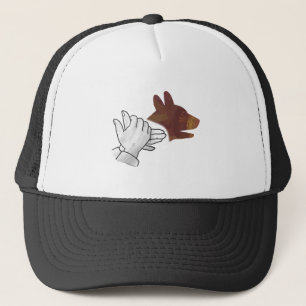 Hand Silhouette Dog Brown Trucker Hat
