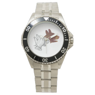 Hand Silhouette Dog Brown Watch