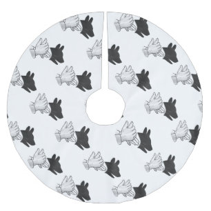 Hand Silhouette Dog Brushed Polyester Tree Skirt