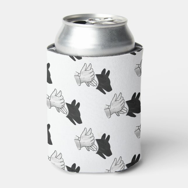 Hand Silhouette Dog Can Cooler (Can Front)