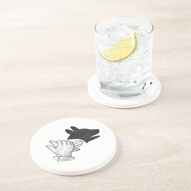 Hand Silhouette Dog Coaster (Side)