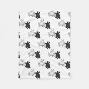 Hand Silhouette Dog Fleece Blanket