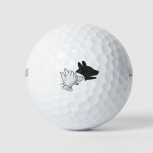 Hand Silhouette Dog Golf Balls