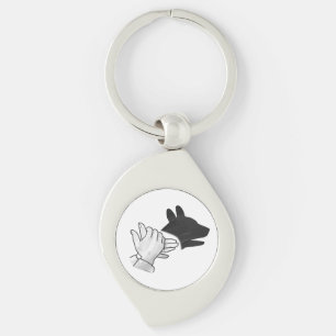 Hand Silhouette Dog Key Ring