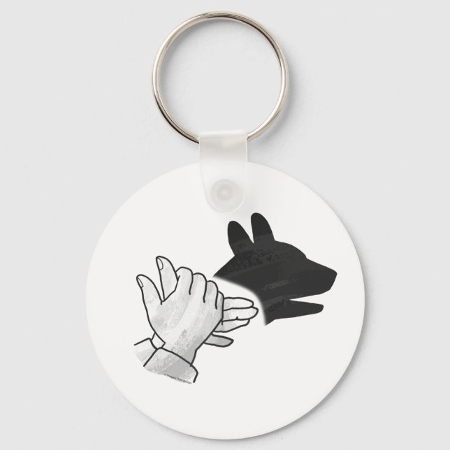 Hand Silhouette Dog Key Ring (Front)