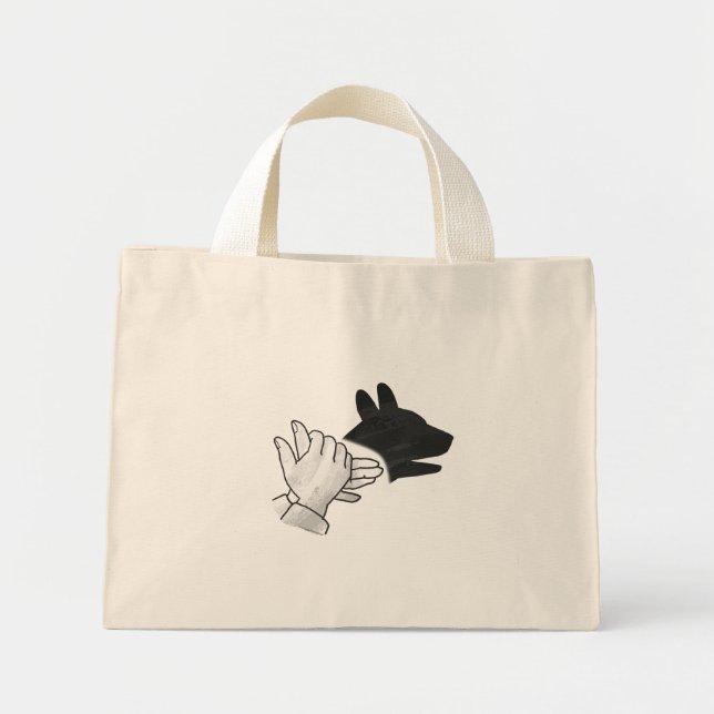 Hand Silhouette Dog Mini Tote Bag (Front)