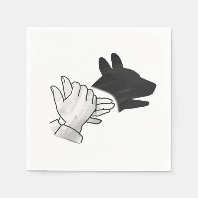 Hand Silhouette Dog Napkin (Front)
