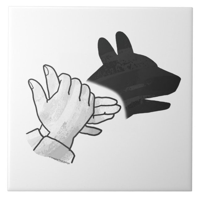 Hand Silhouette Dog Tile (Front)