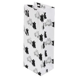 Hand Silhouette Dog Wine Gift Bag