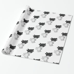 Hand Silhouette Dog Wrapping Paper