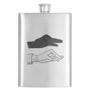 Hand Silhouette Duck Hip Flask