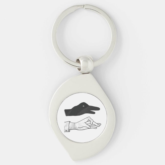 Hand Silhouette Duck Key Ring (Front)