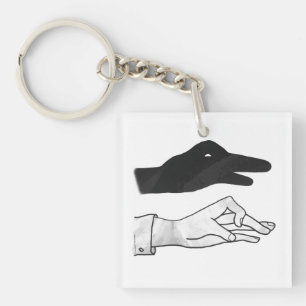 Hand Silhouette Duck Key Ring