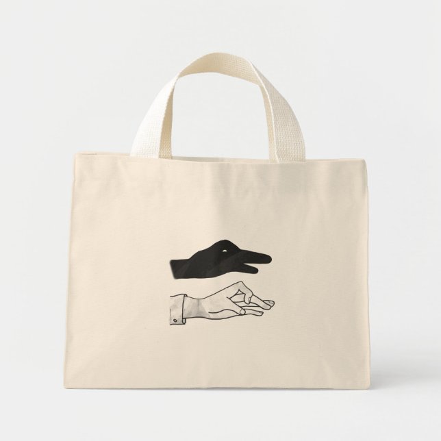 Hand Silhouette Duck Mini Tote Bag (Front)