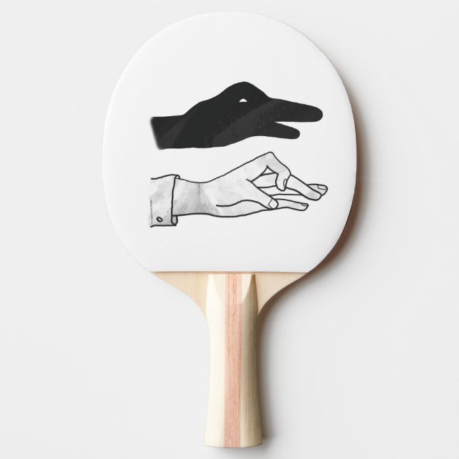 Hand Silhouette Duck Ping Pong Paddle (Front)