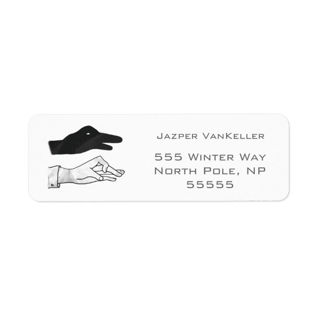 Hand Silhouette Duck Return Address Label (Front)