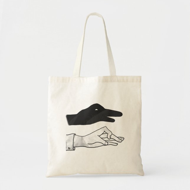 Hand Silhouette Duck Tote Bag (Front)