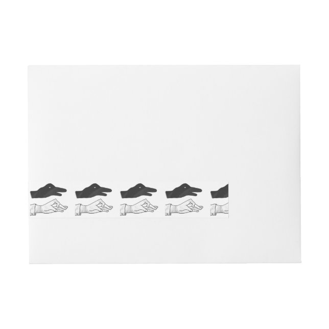 Hand Silhouette Duck Wraparound Address Label (Front)