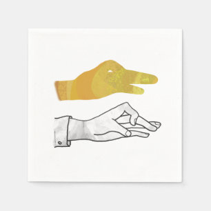 Hand Silhouette Duck Yellow Napkin