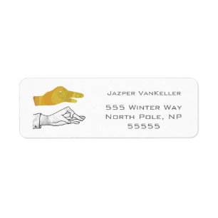 Hand Silhouette Duck Yellow Return Address Label